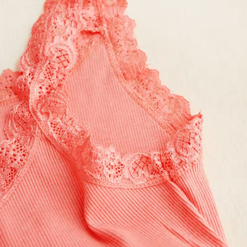 Womens Black Lace Tank Top Sleeveless Layered Summer Camisole 10