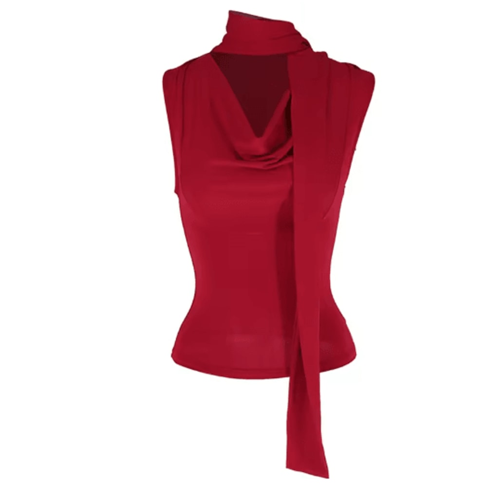 Womens VNeck Slim Tank Top Knitted Bandage Streetwear Camisole 2