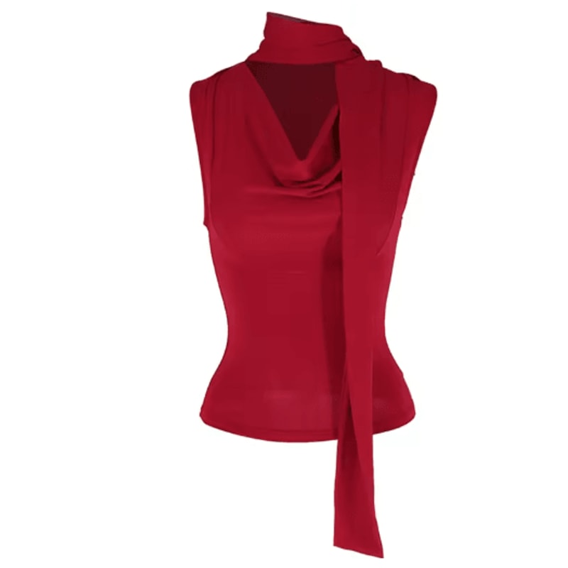 Womens VNeck Slim Tank Top Knitted Bandage Streetwear Camisole 2