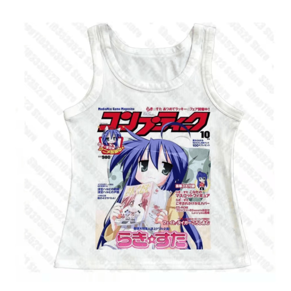Kawaii Y2K Tank Top Harajuku Letter Print Vintage 90s Crop Vest 5