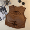 Vintage Corset Crop Top Sleeveless Button Camisole With BuiltIn Bra 8