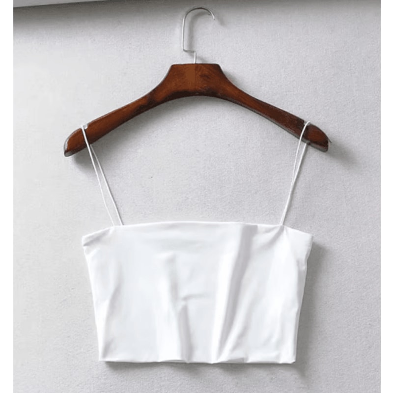 2024 Womens Elastic Cotton Crop Top Sleeveless Summer Cami 1