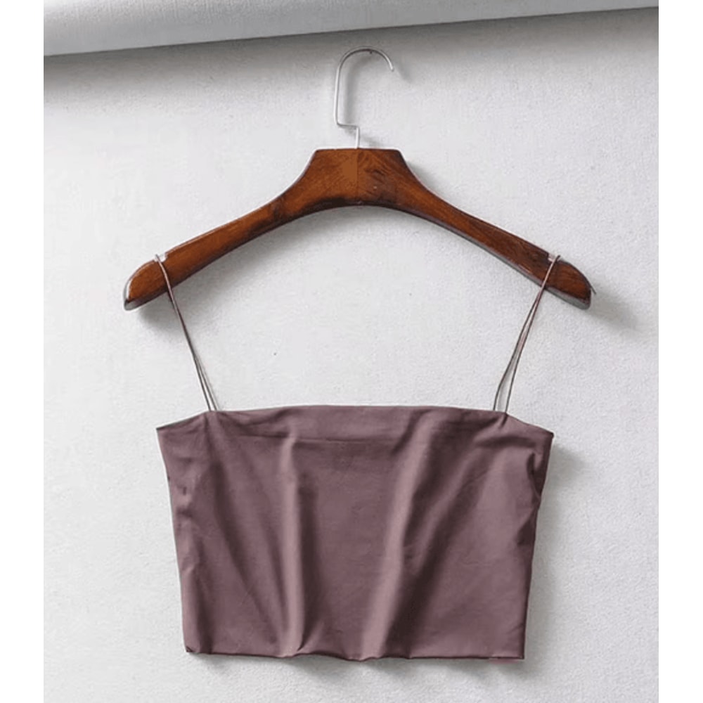 2024 Womens Elastic Cotton Crop Top Sleeveless Summer Cami 2