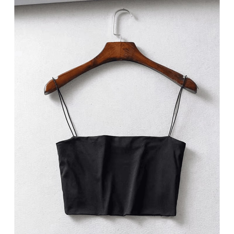 2024 Womens Elastic Cotton Crop Top Sleeveless Summer Cami 3