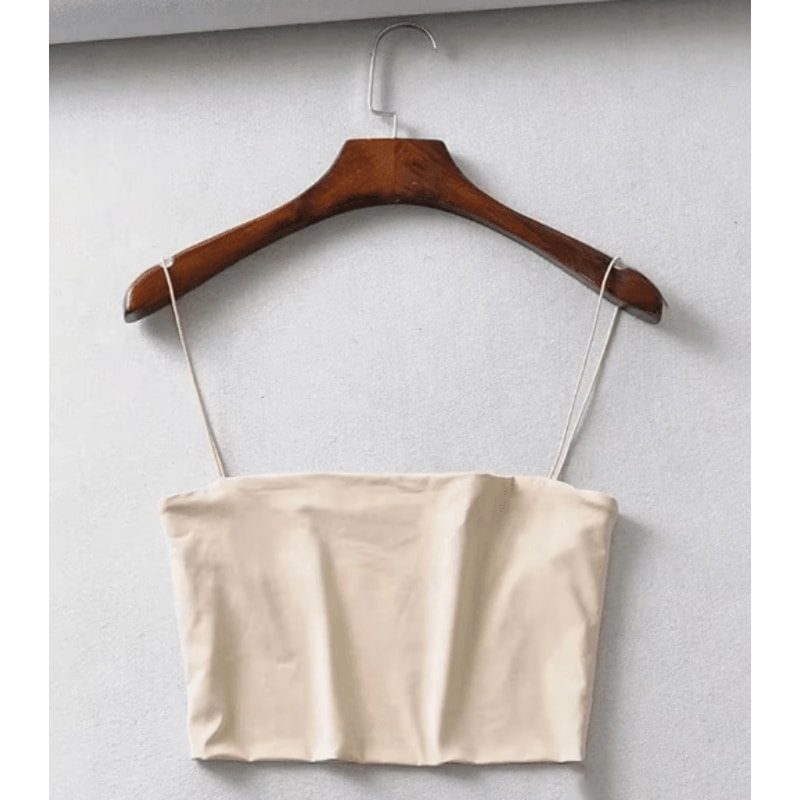 2024 Womens Elastic Cotton Crop Top Sleeveless Summer Cami 4