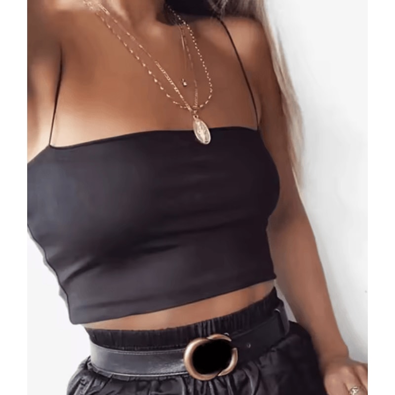 2024 Womens Elastic Cotton Crop Top Sleeveless Summer Cami 5