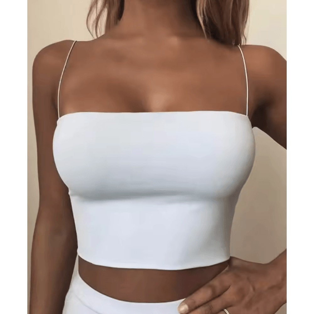 2024 Womens Elastic Cotton Crop Top Sleeveless Summer Cami 6