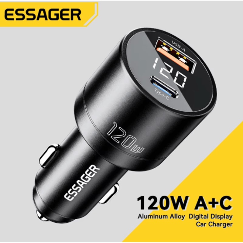 Essager 120W PD Car Charger QC 40 PD 30 Fast USB C Adapter 0