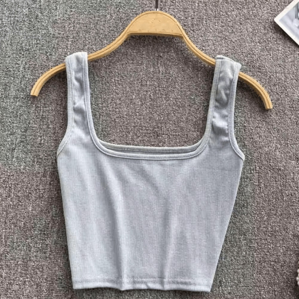 Womens Backless Y2K Crop Top Slim Fit Sleeveless Cami 10