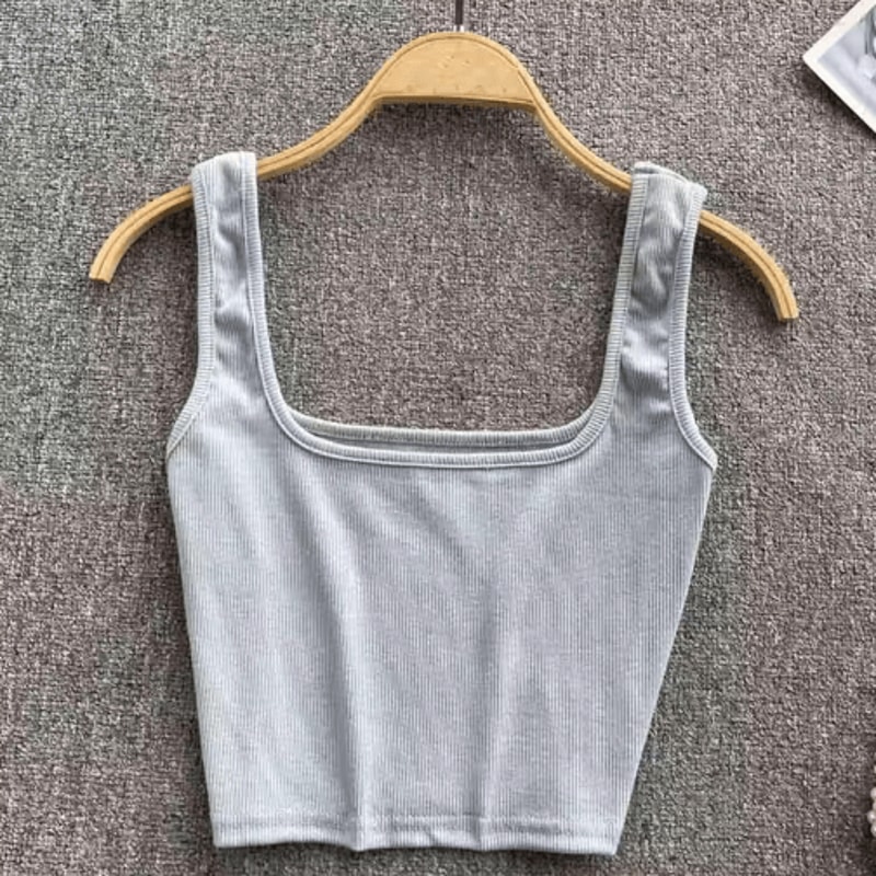 Womens Backless Y2K Crop Top Slim Fit Sleeveless Cami 10