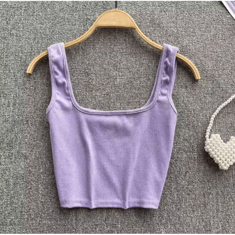 Womens Backless Y2K Crop Top Slim Fit Sleeveless Cami 3