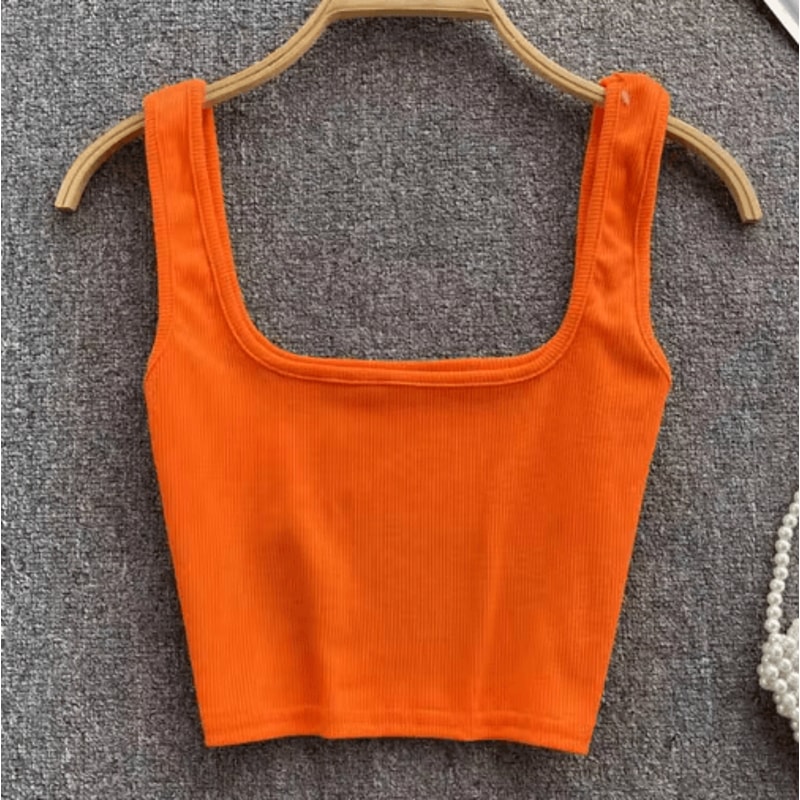 Womens Backless Y2K Crop Top Slim Fit Sleeveless Cami 5