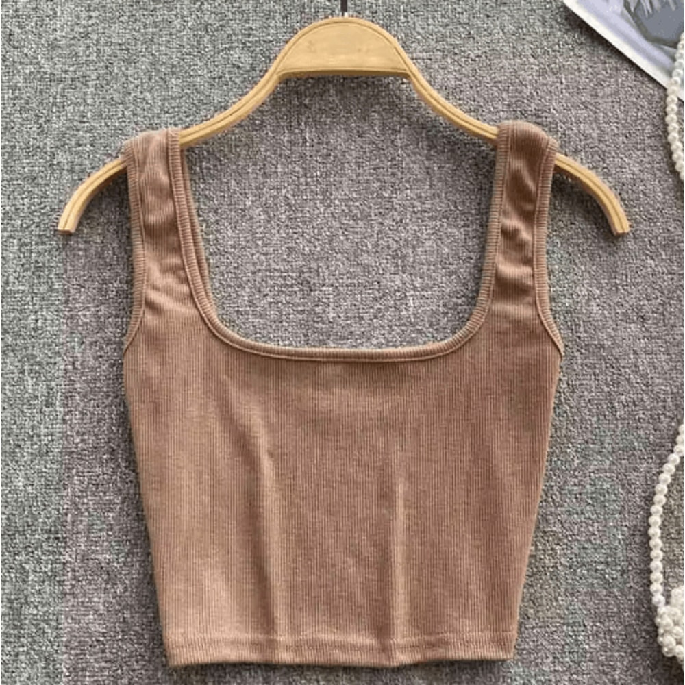 Womens Backless Y2K Crop Top Slim Fit Sleeveless Cami 6