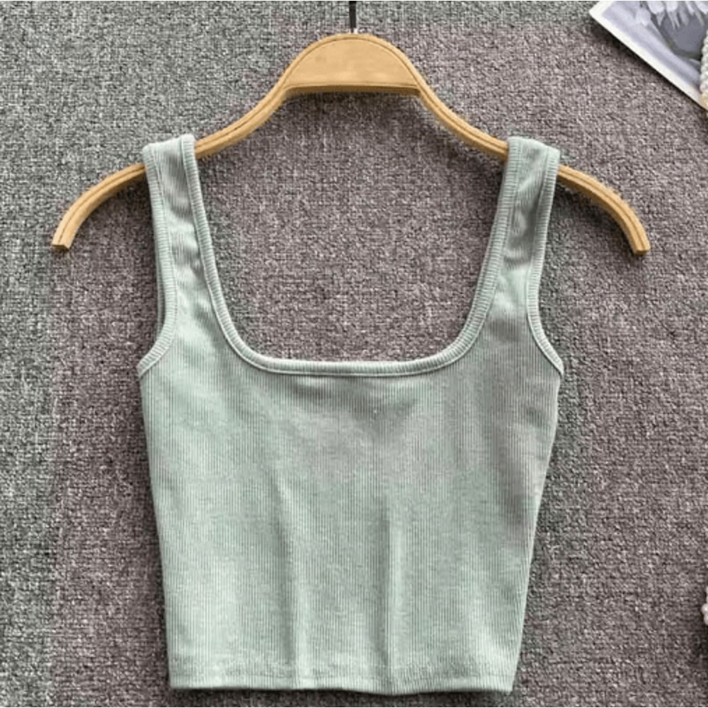 Womens Backless Y2K Crop Top Slim Fit Sleeveless Cami 9