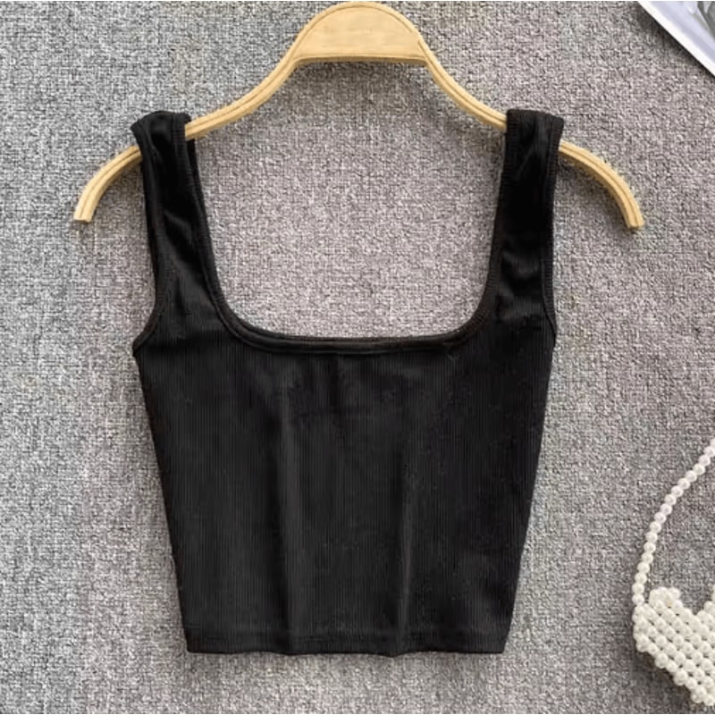 Womens Backless Y2K Crop Top Slim Fit Sleeveless Cami 11