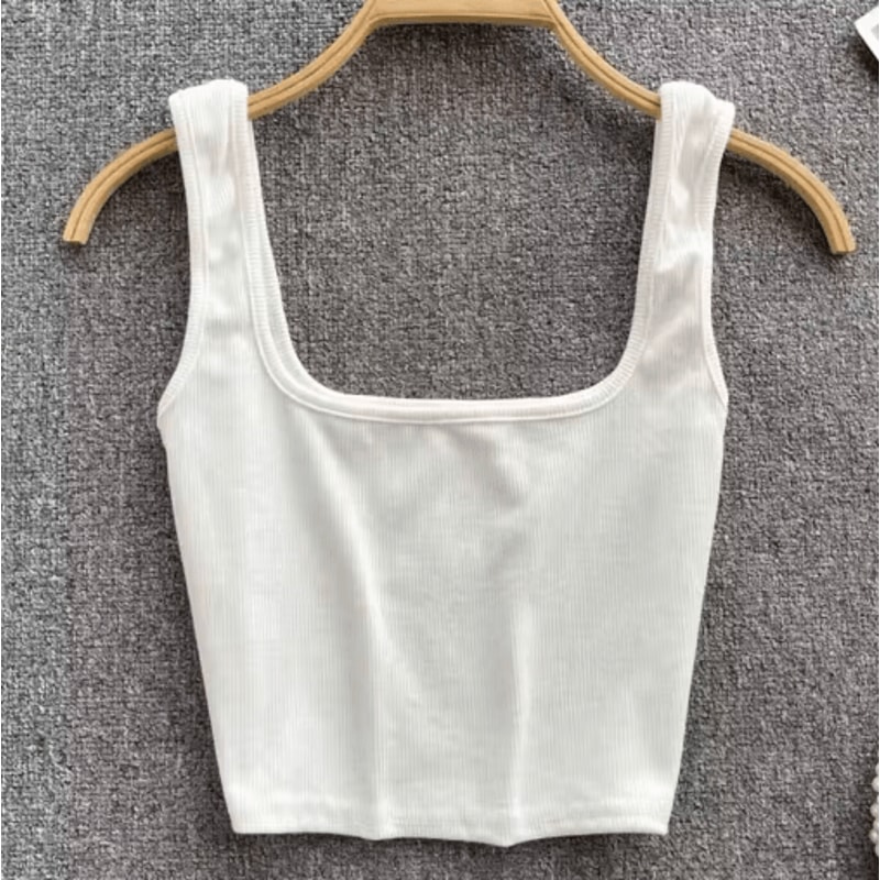 Womens Backless Y2K Crop Top Slim Fit Sleeveless Cami 13
