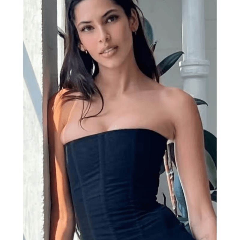 Tossy Mesh Backless Tank Top Strapless Y2K Patchwork Slim Vest 2