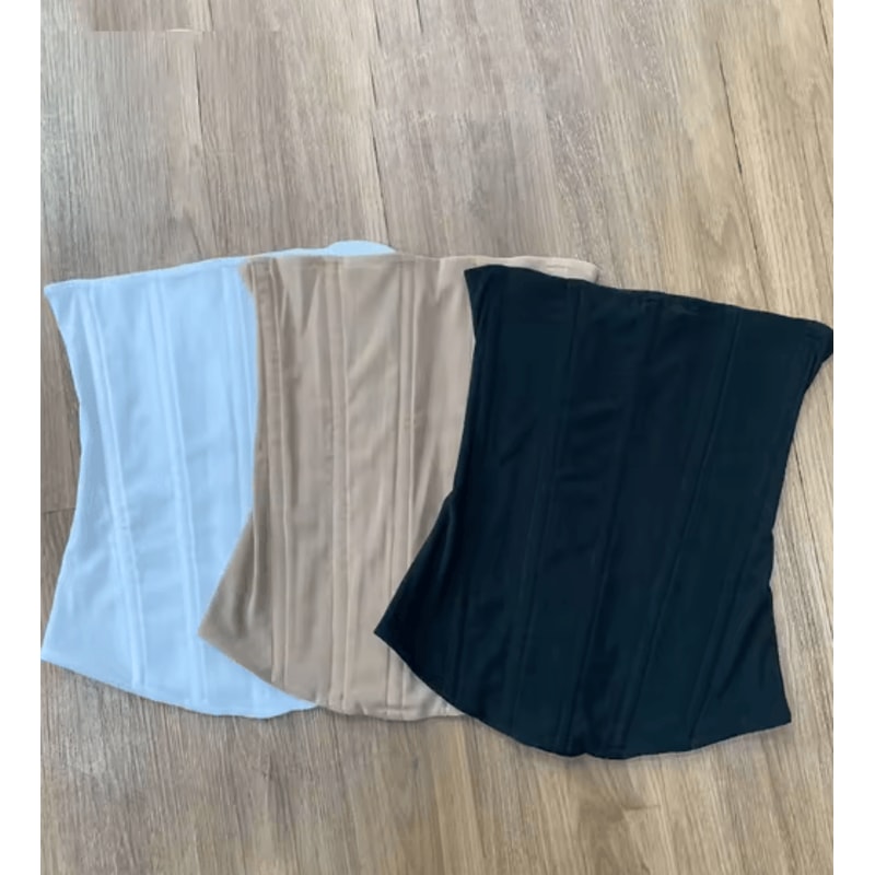 Tossy Mesh Backless Tank Top Strapless Y2K Patchwork Slim Vest 4