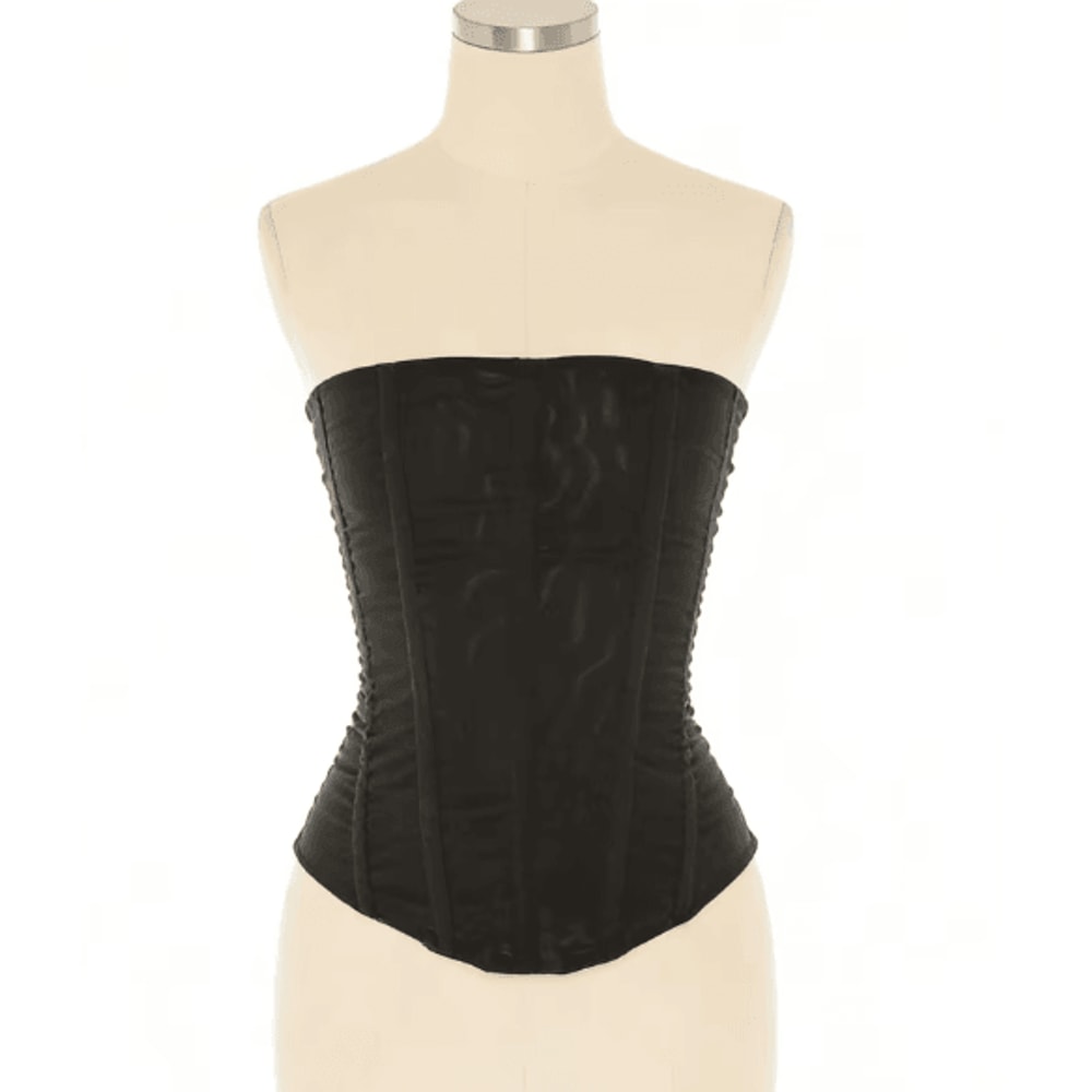 Tossy Mesh Backless Tank Top Strapless Y2K Patchwork Slim Vest 5