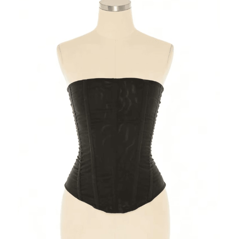 Tossy Mesh Backless Tank Top Strapless Y2K Patchwork Slim Vest 5