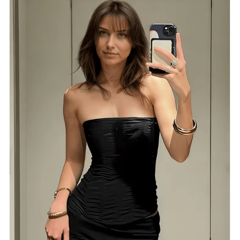 Tossy Mesh Backless Tank Top Strapless Y2K Patchwork Slim Vest 6