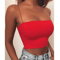 2024 Womens Spaghetti Strap Crop Top Bodycon Sleeveless Tube Cami 2