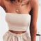 2024 Womens Spaghetti Strap Crop Top Bodycon Sleeveless Tube Cami 7