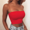 2024 Womens Spaghetti Strap Crop Top Bodycon Sleeveless Tube Cami 0