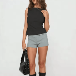 womens backless y2k tank top knot back sleeveless club cami