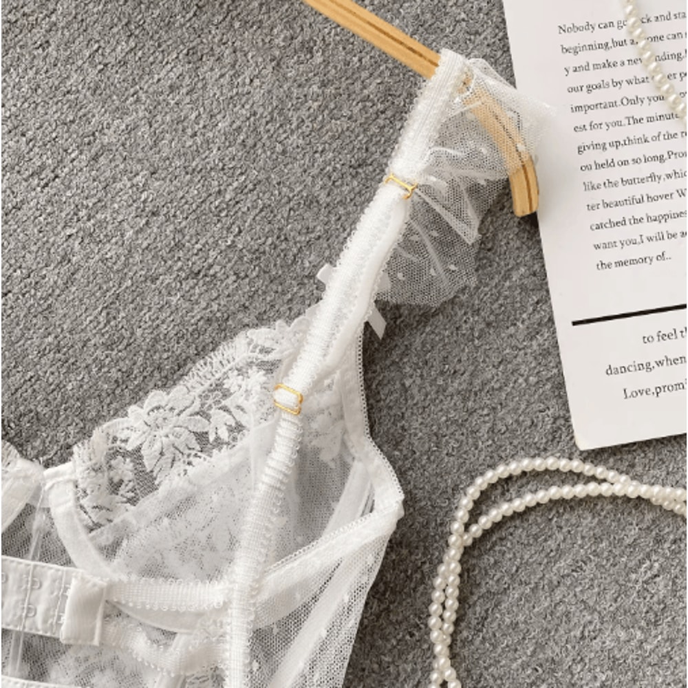 French Chic Lace Corset Camisole Sheer Backless Spaghetti Strap Top 3