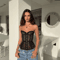 2025 Lace Backless Tank Top Slash Neck Single Breasted Vest 2