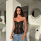 2025 Lace Backless Tank Top Slash Neck Single Breasted Vest 2