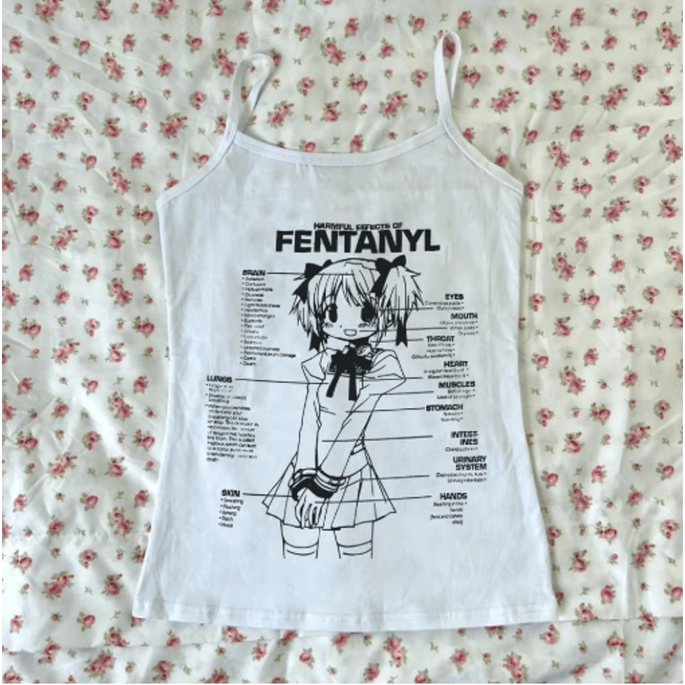 Streetwear Cartoon Graphic Crop Top Vintage Gothic Corset Cami 2