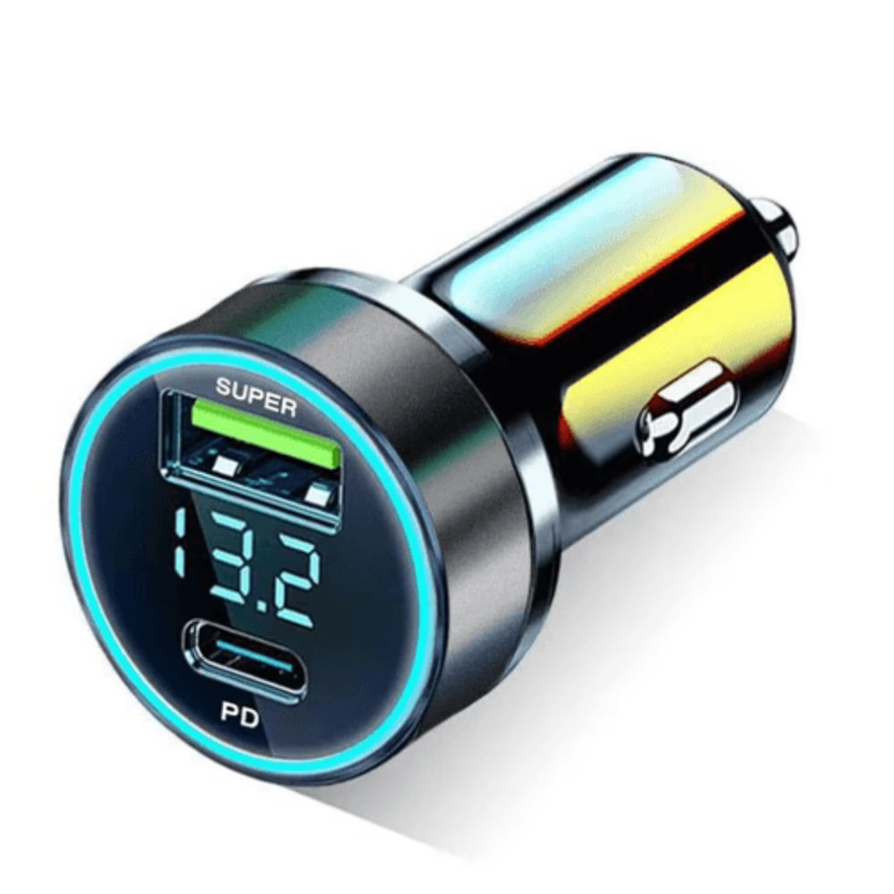 120W Dual Port Type C Car Charger Mini Fast Charging Adapter 1