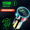 120W Dual Port Type C Car Charger Mini Fast Charging Adapter 5