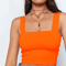 Womens Square Neck Crop Top Backless Off Shoulder Summer Tank 2