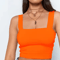 Womens Square Neck Crop Top Backless Off Shoulder Summer Tank 2