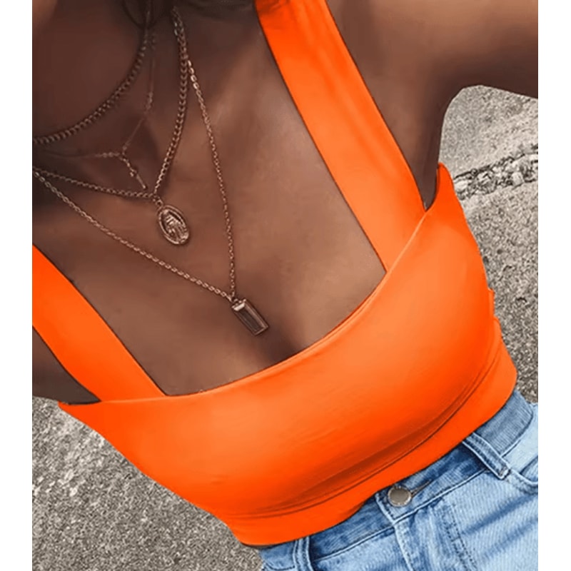 Womens Square Neck Crop Top Backless Off Shoulder Summer Tank 3