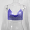Womens Metallic Halter Crop Top Glitter Backless Corset Cami 1