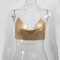 Womens Metallic Halter Crop Top Glitter Backless Corset Cami 7