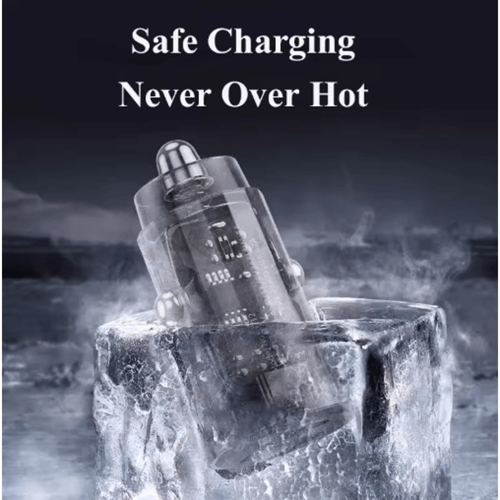 Transparent 30W PD USB C Car Charger Super Fast Type C Adapter 2