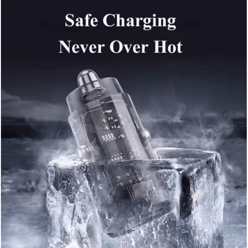 Transparent 30W PD USB C Car Charger Super Fast Type C Adapter 2