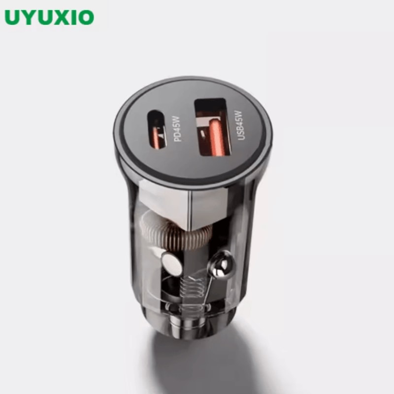 Transparent 30W PD USB C Car Charger Super Fast Type C Adapter 0
