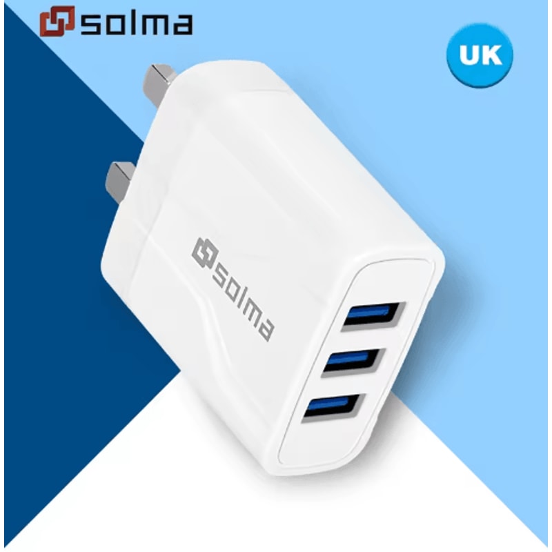 Universal 3 Port USB Travel Charger With EU US UK Plug 1