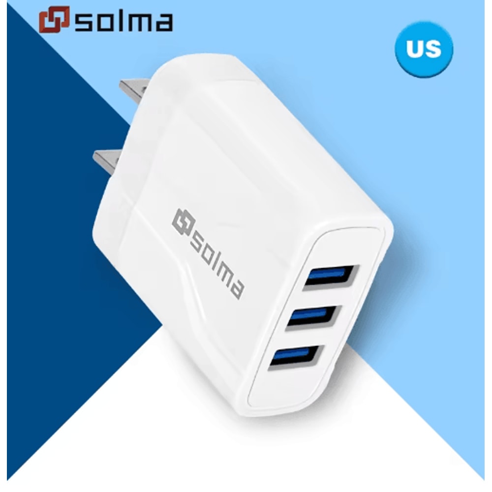 Universal 3 Port USB Travel Charger With EU US UK Plug 3