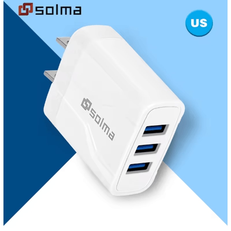 Universal 3 Port USB Travel Charger With EU US UK Plug 3