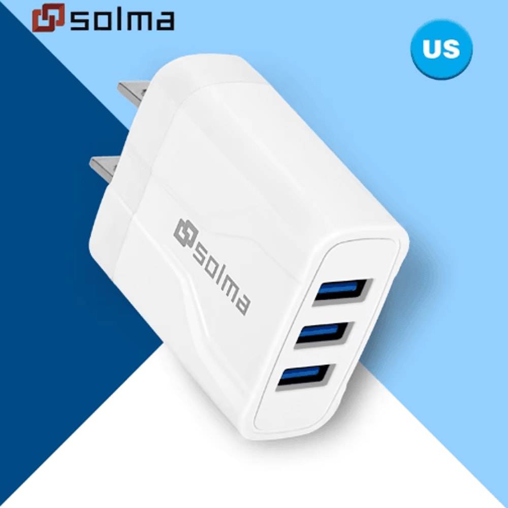 Universal 3 Port USB Travel Charger With EU US UK Plug 5