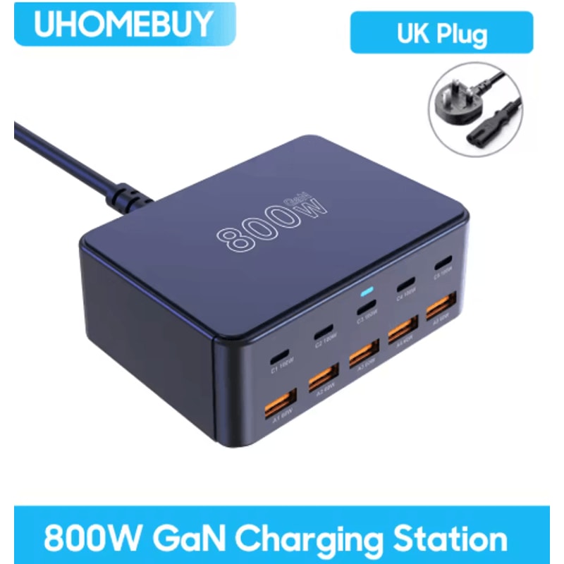 800W GaN USBC Multiport Charging Station With 100W PD Fast Charging 2