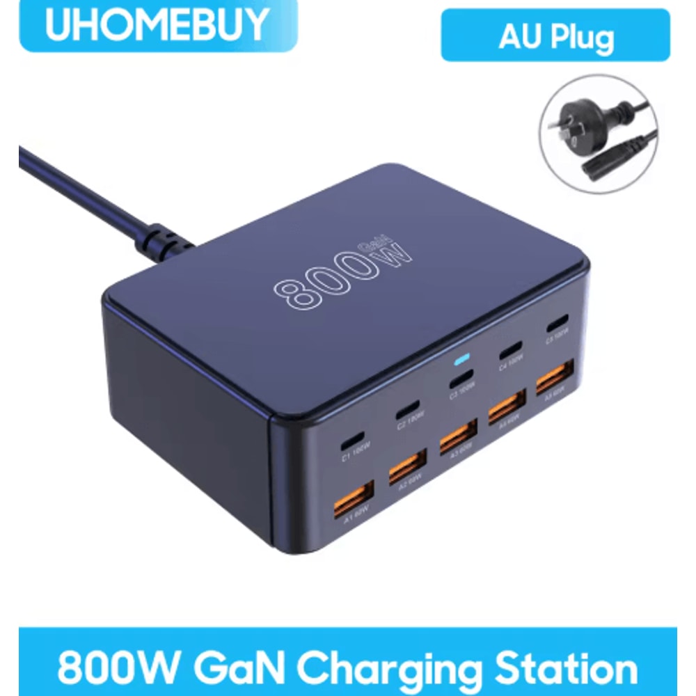 800W GaN USBC Multiport Charging Station With 100W PD Fast Charging 3