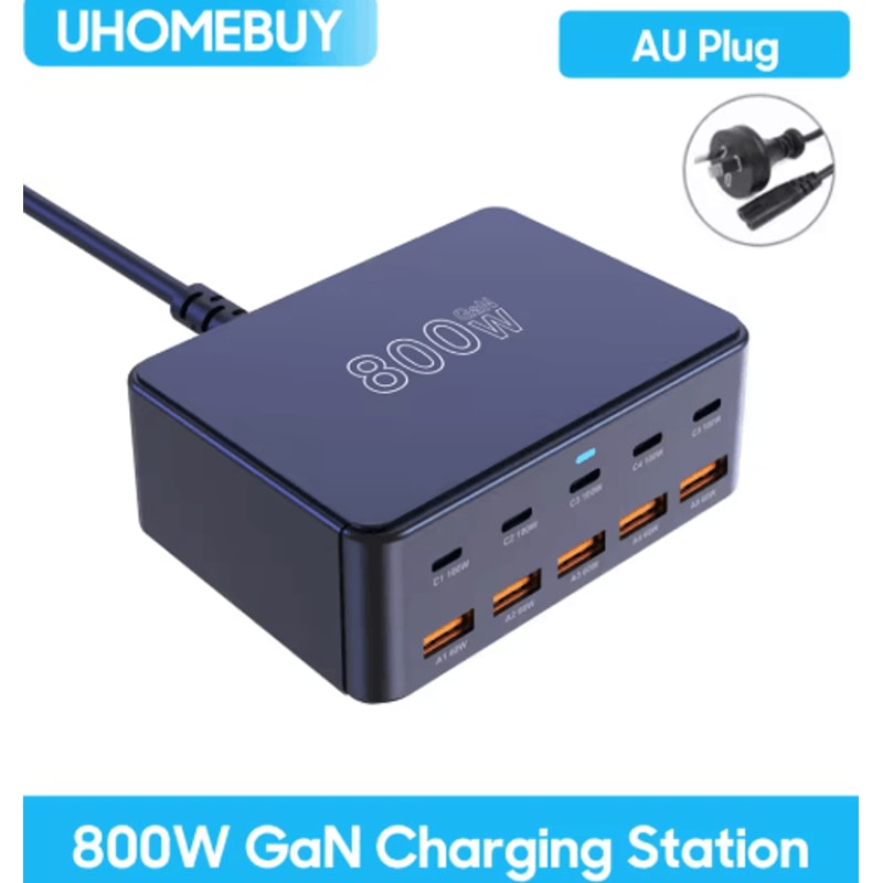 800W GaN USBC Multiport Charging Station With 100W PD Fast Charging 3